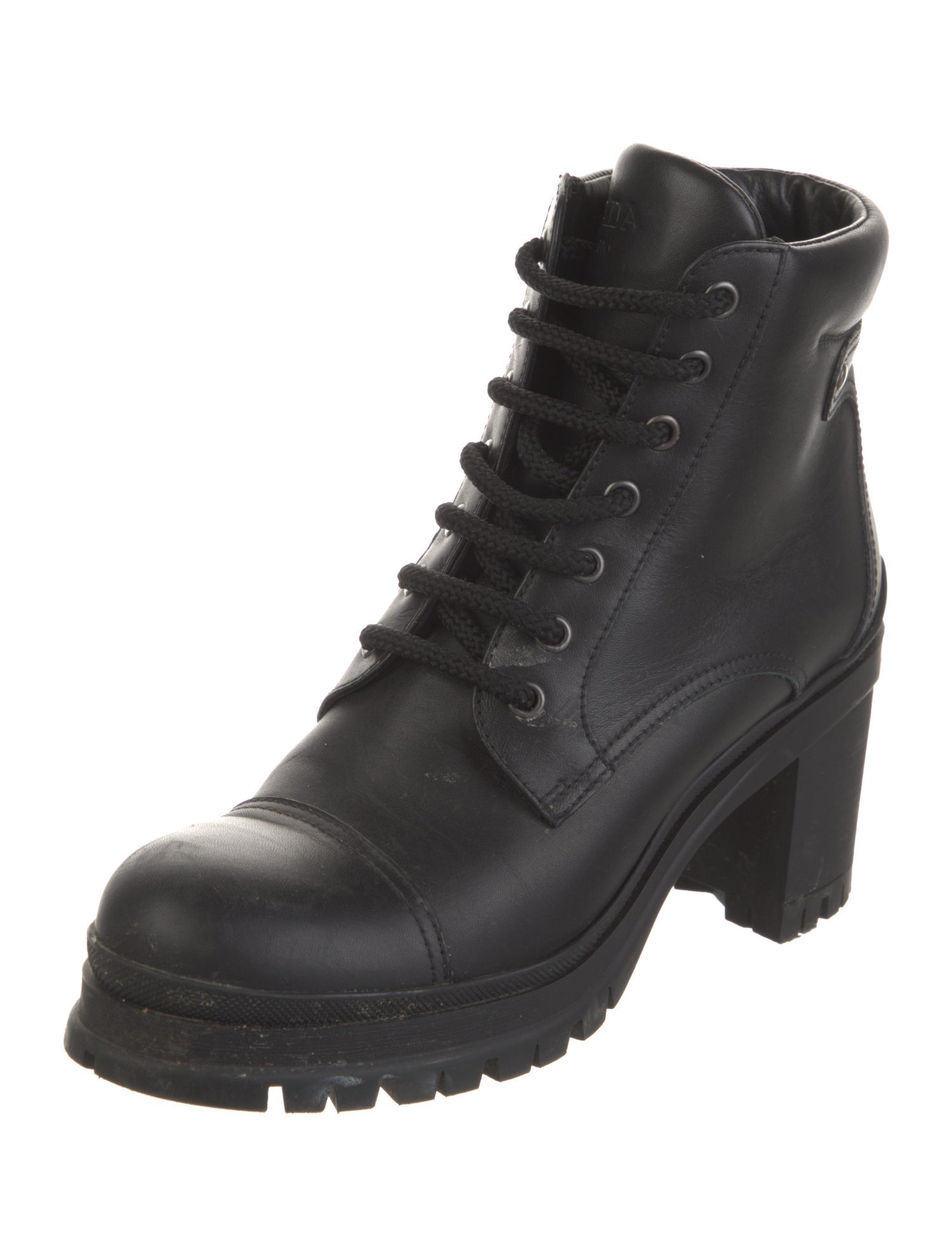 Prada Leather Combat Boots