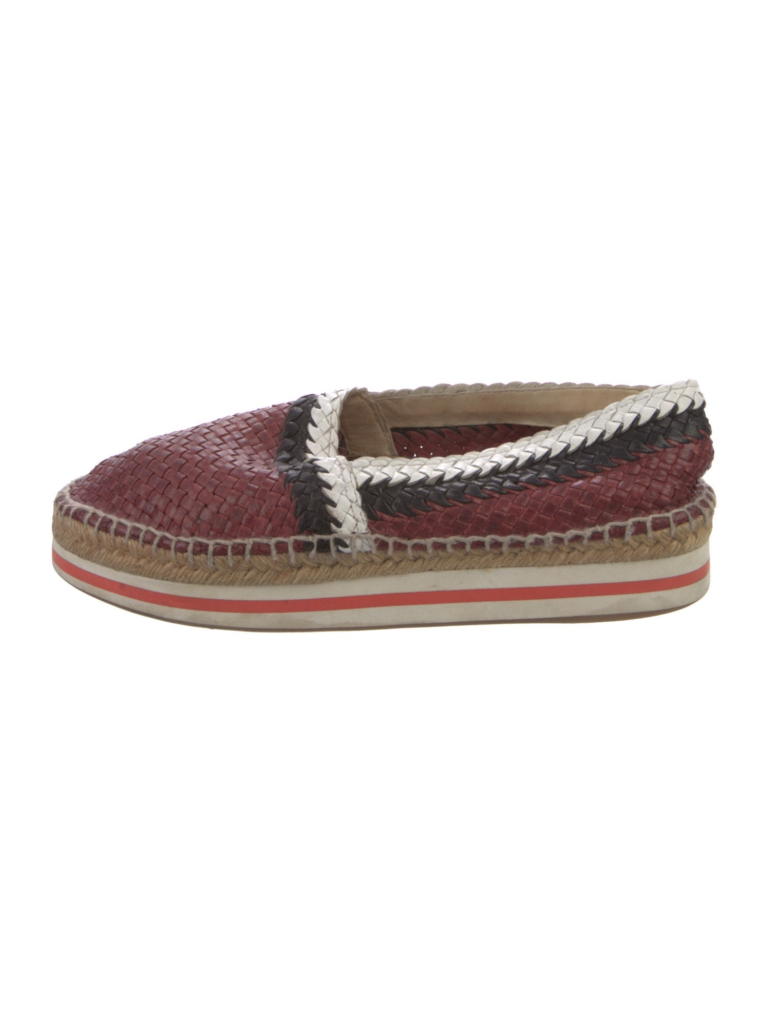 Prada Leather Colorblock Pattern Espadrilles