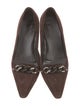 Prada Chain-Link Accent Suede Pumps
