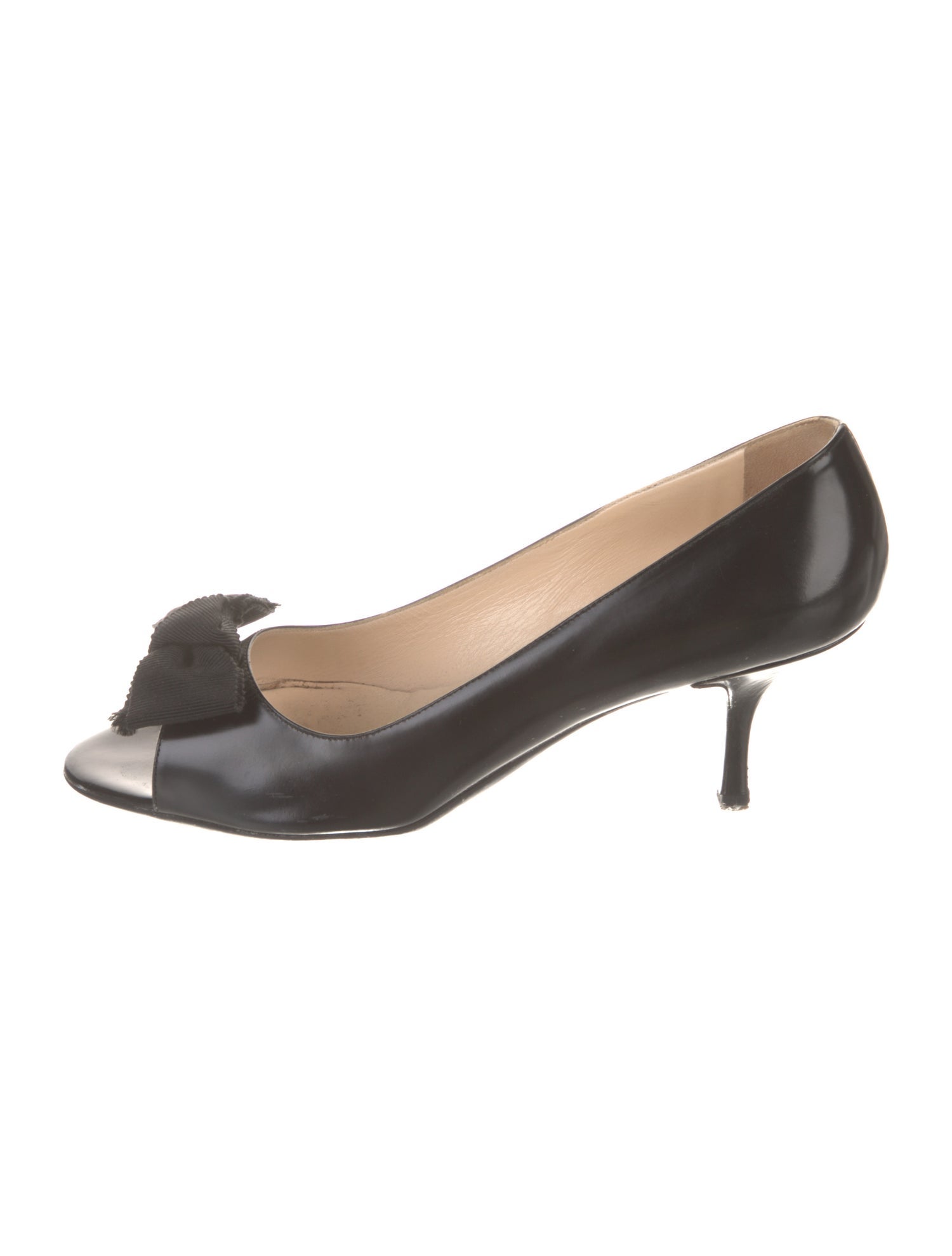 Prada Leather Bow Accents Pumps