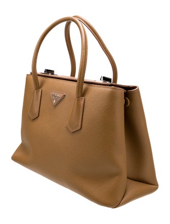 Prada Saffiano Cuir Leather Twin Tote