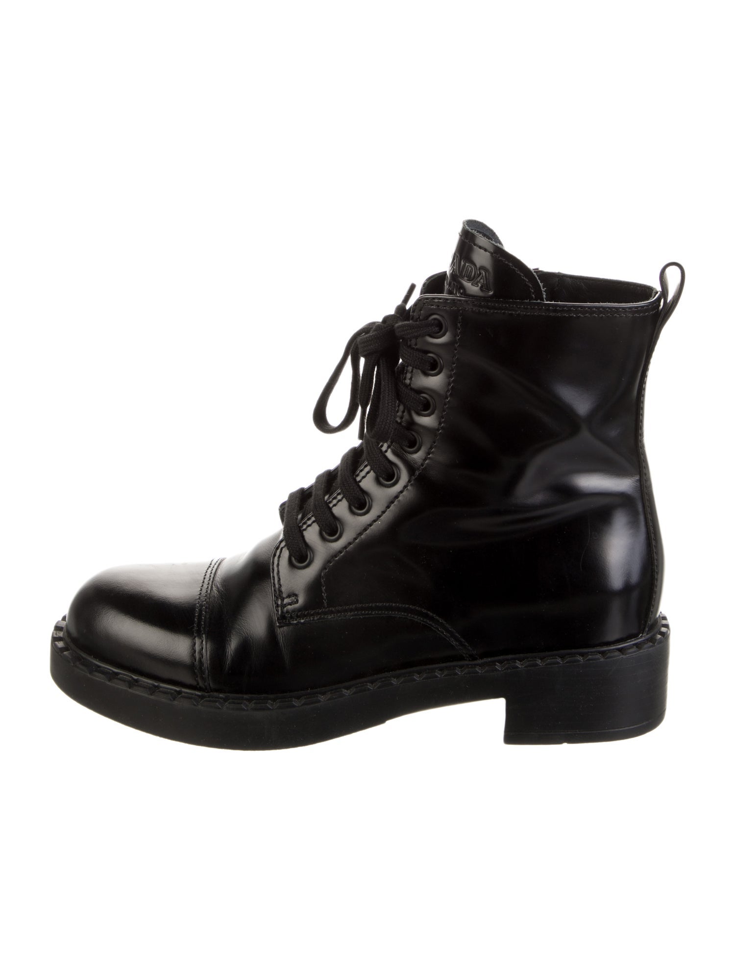 Prada Leather Combat Boots