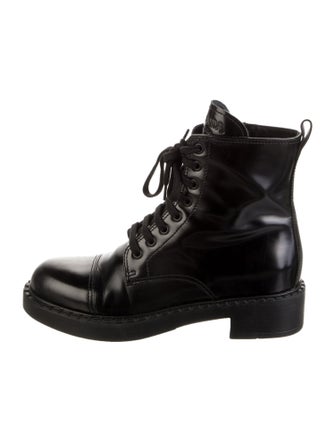 Prada Leather Combat Boots