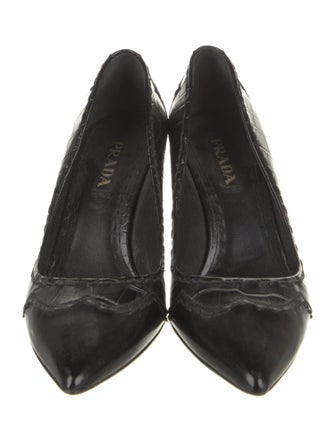 Prada Embossed Leather Pumps