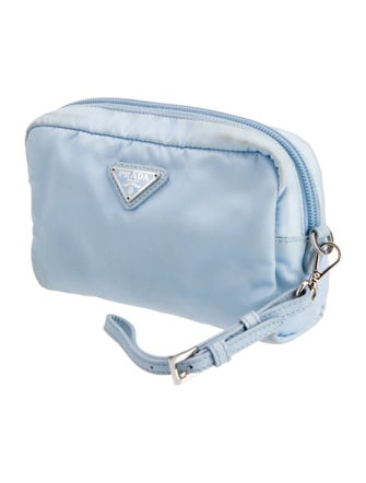 Prada Saffiano-Trimmed Tessuto Wristlet