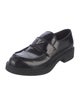 Prada Enameled Metal Triangle Leather Oxfords