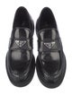 Prada Enameled Metal Triangle Leather Oxfords