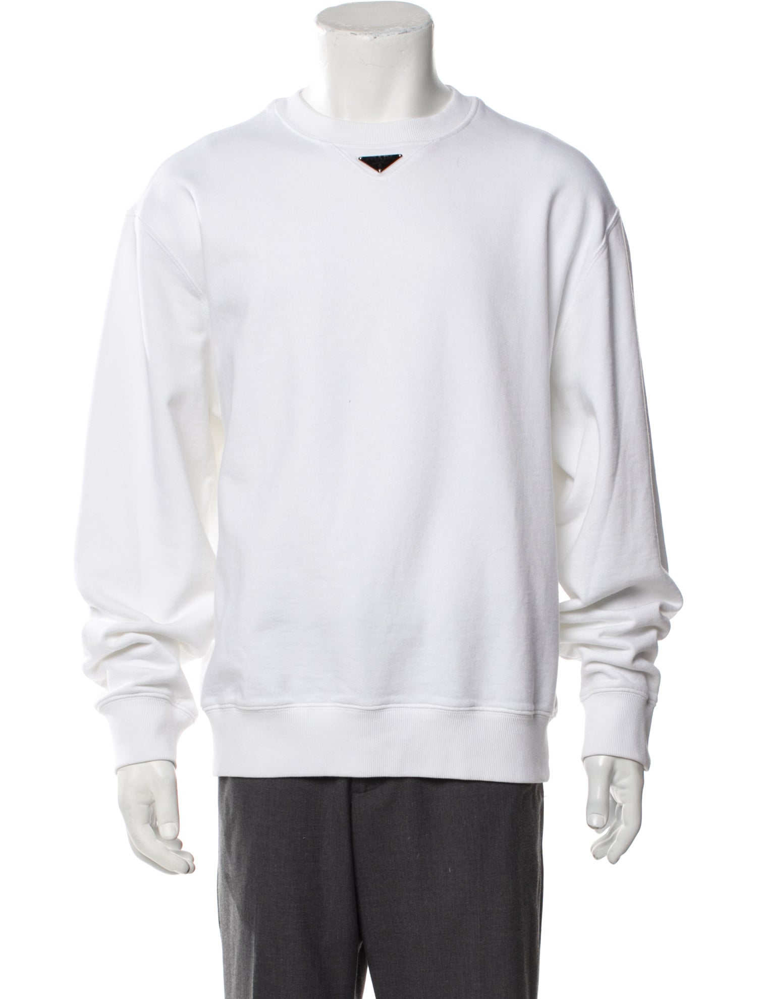 Prada 2023 Enameled Metal Triangle Sweatshirt