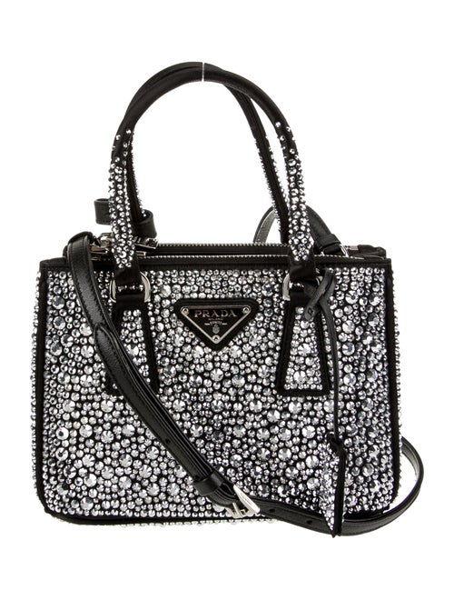Prada Crystal Galleria Double Zip Mini