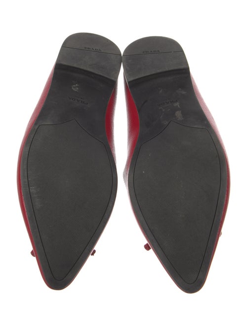 Prada Patent Leather Bow Accents Ballet Flats