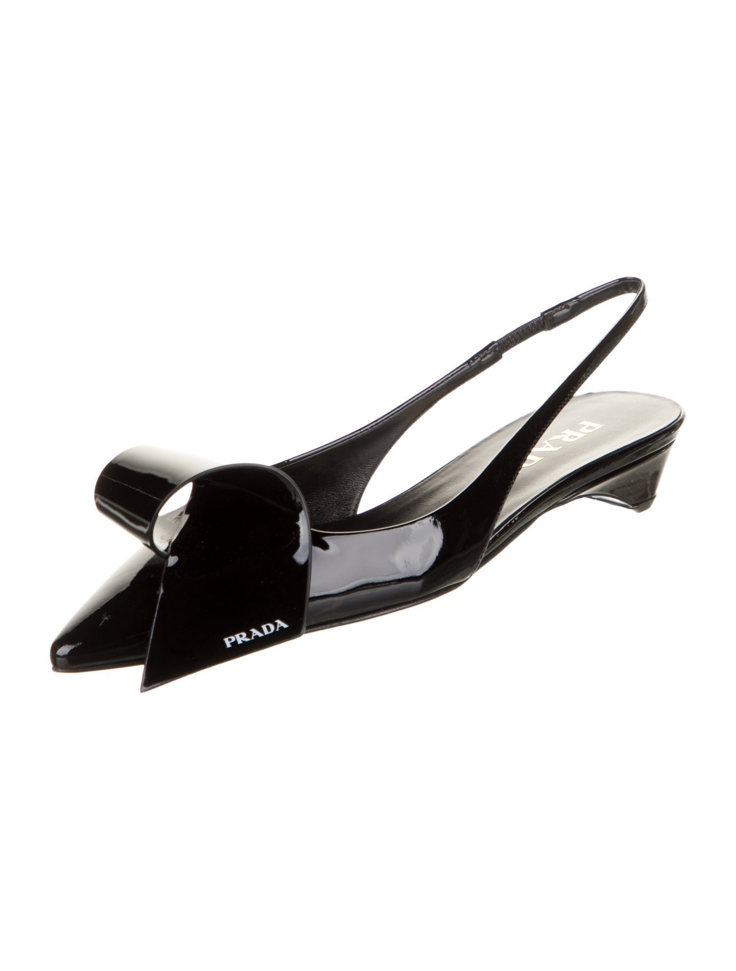Prada Patent Leather Slingback Flats