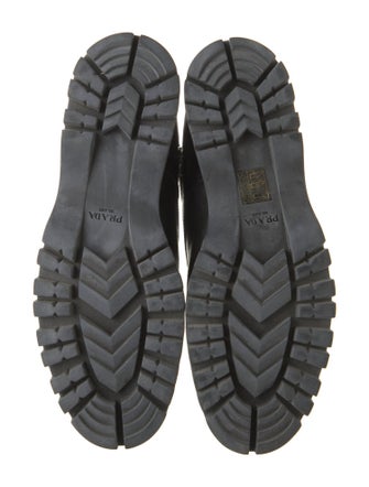 Prada Leather Printed Combat Boots