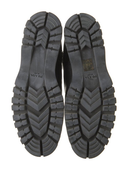 Prada Leather Printed Combat Boots
