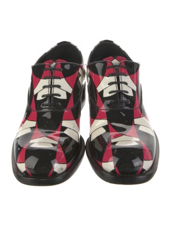 Prada Patent Leather Printed Oxfords