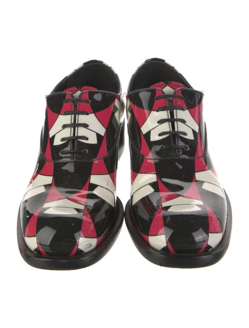 Prada Patent Leather Printed Oxfords