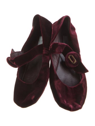 Prada Velvet Mary Jane Flats