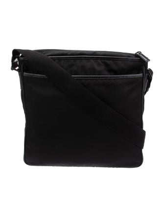 Prada Enameled Metal Triangle Messenger Bag