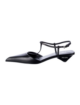 Prada Leather Slingback Flats