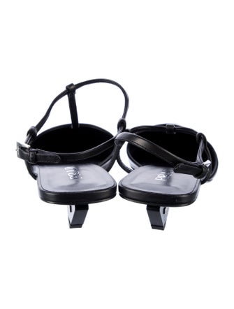 Prada Leather Slingback Flats