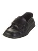 Prada Enameled Metal Triangle Leather Loafers