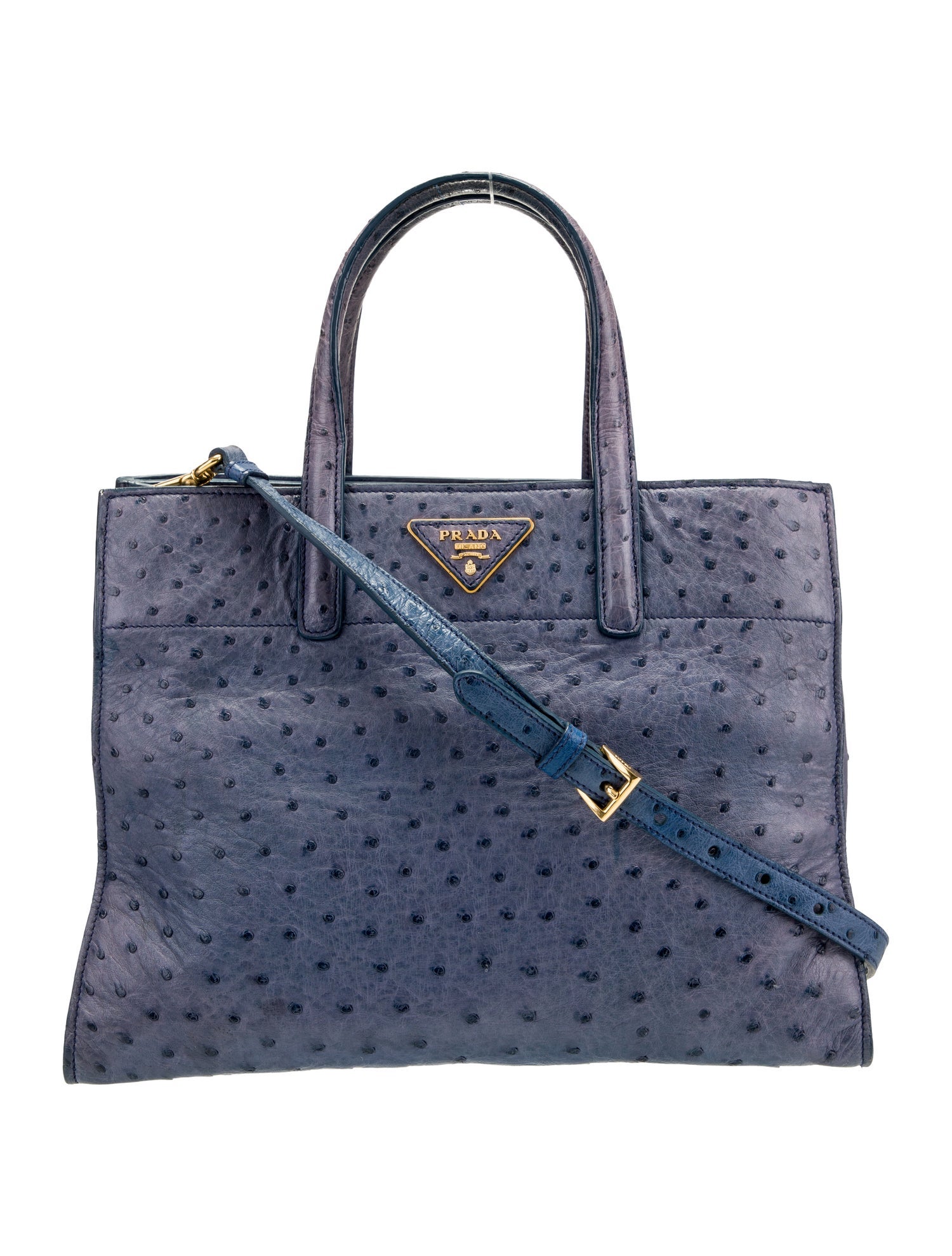 Prada Struzzo Galleria Double Zip