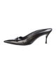Prada Patent Leather Bow Accents Mules