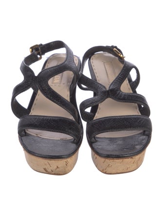 Prada Leather Slingback Sandals