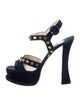 Prada Suede Studded Accents Slingback Sandals
