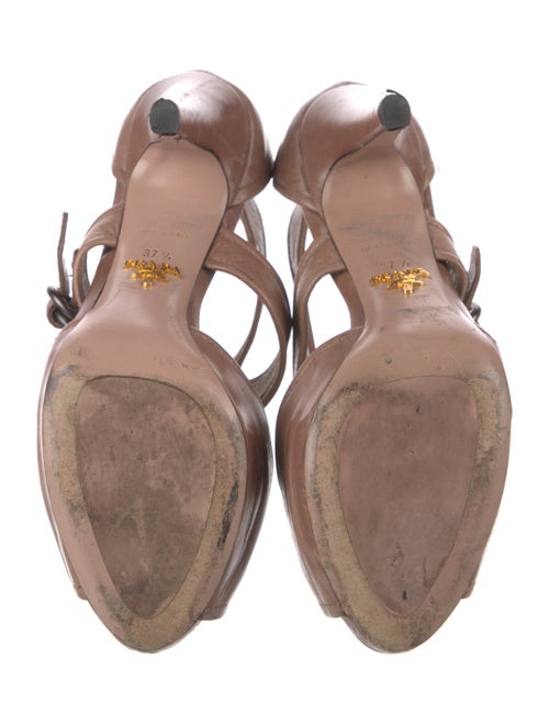 Prada Leather Cutout Accent Sandals