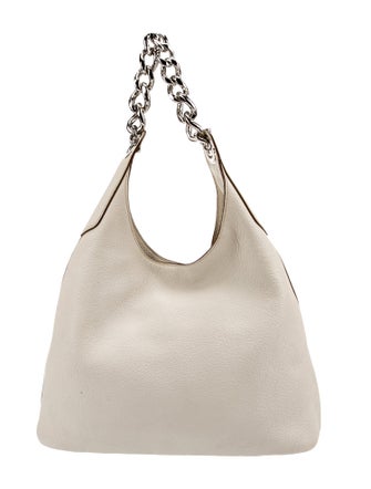 Prada Enameled Metal Triangle Vitello Daino Chain