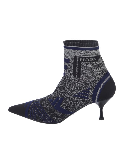 Prada Canvas Printed Sock Boots