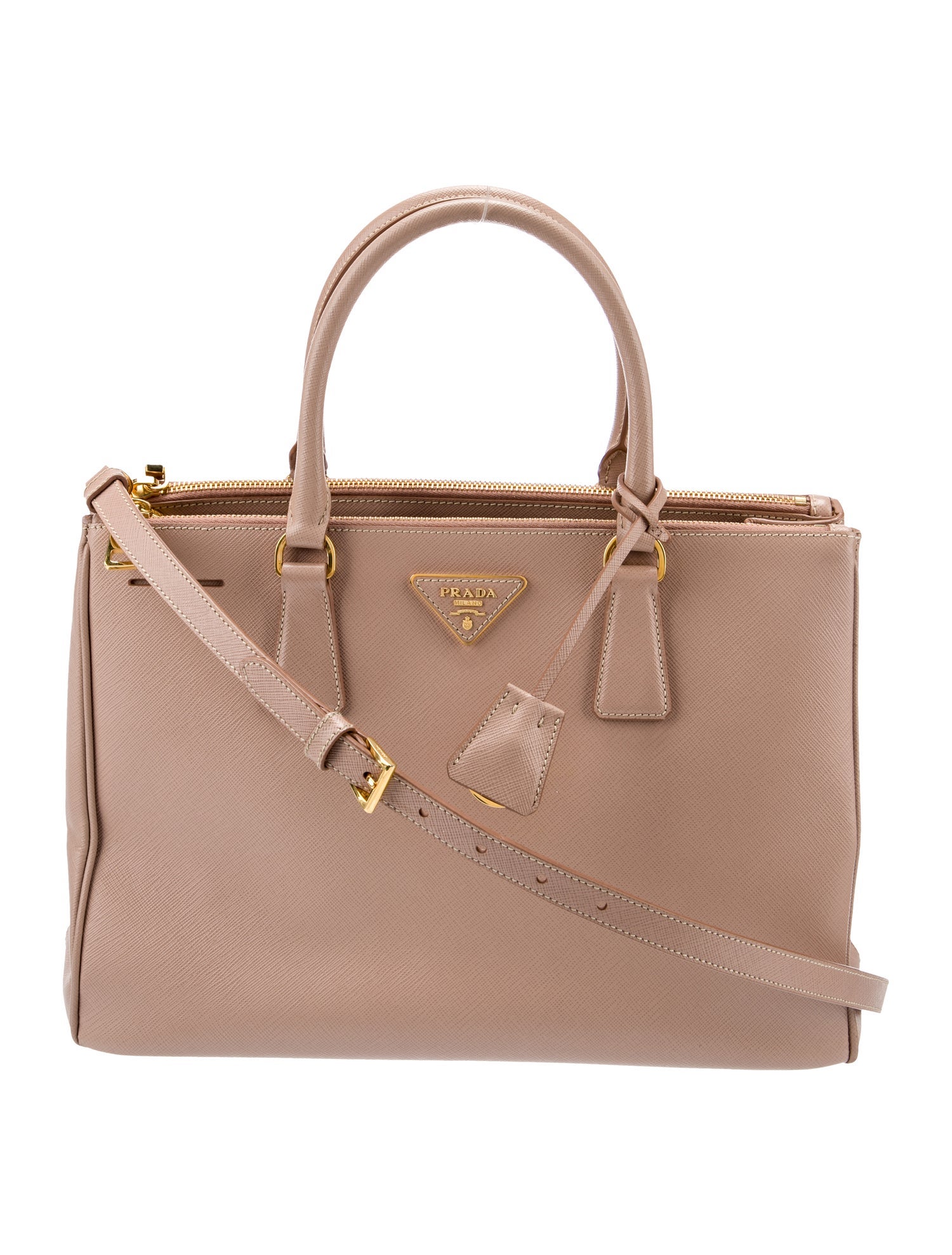 Prada Saffiano Lux Leather Galleria Double Zip Small