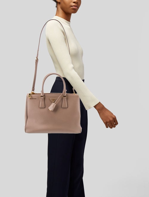 Prada Saffiano Lux Leather Galleria Double Zip Small