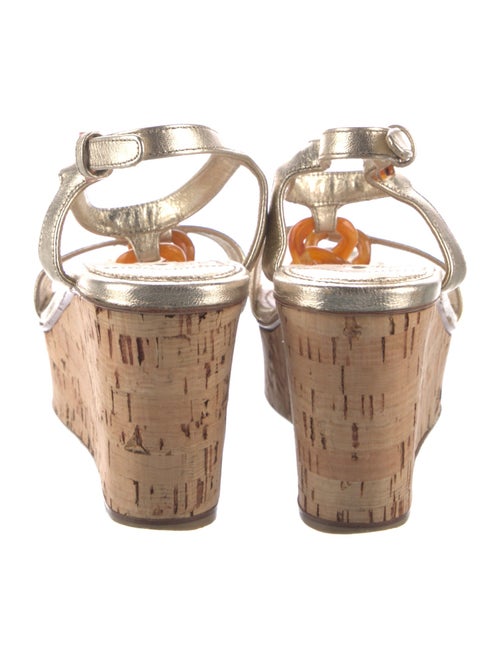 Prada Leather Chain-Link Accents Sandals