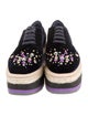 Prada Velvet Crystal Embellishments Oxfords