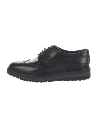 Prada Patent Leather Lasercut Accents Oxfords