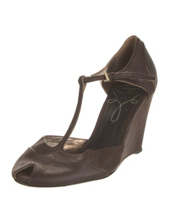 Prada Leather T-Strap Pumps