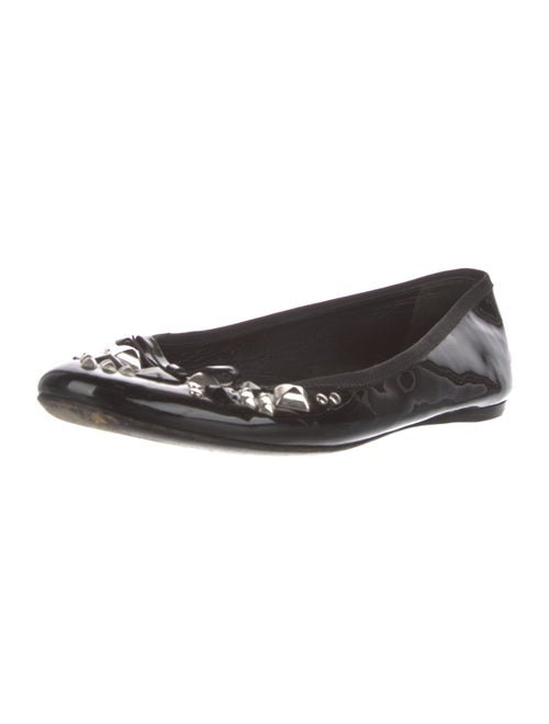 Prada Patent Leather Bow Accents Flats