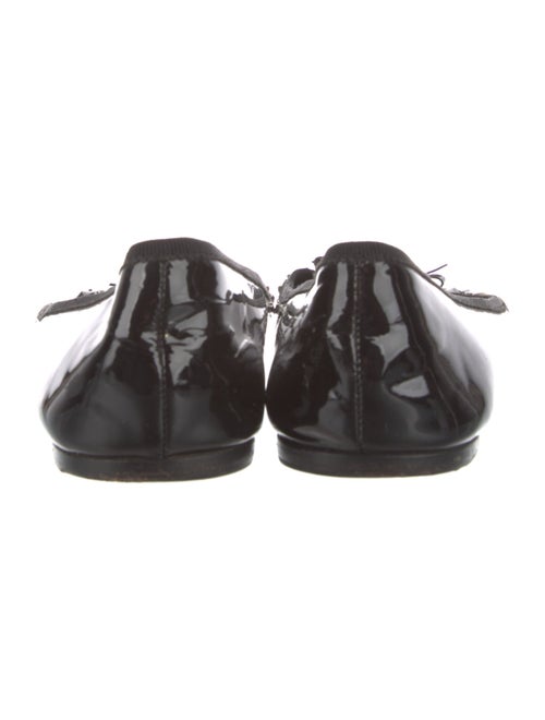 Prada Patent Leather Bow Accents Flats