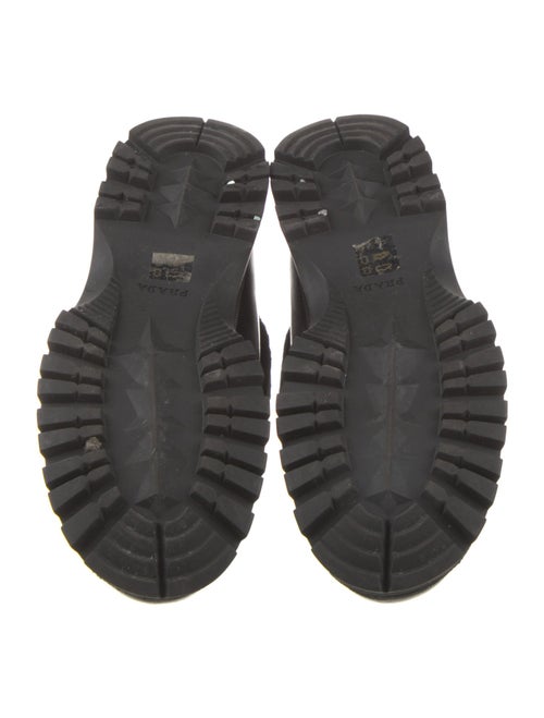 Prada Leather Fur Trim Combat Boots