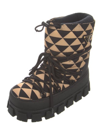 Prada Nylon Printed Lace-Up Boots