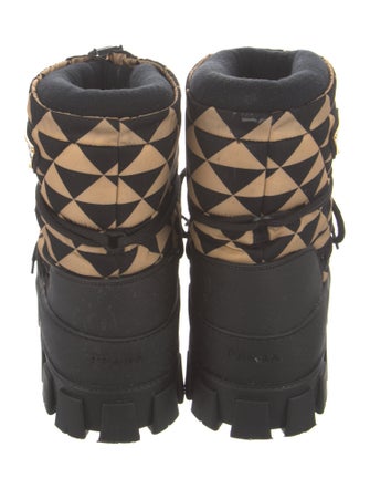 Prada Nylon Printed Lace-Up Boots