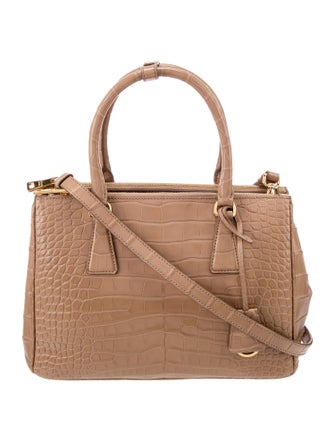Prada Coccodrillo Galleria Double Zip Medium
