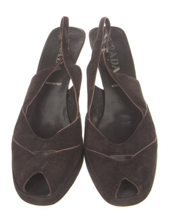 Prada Suede Slingback Sandals