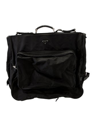 Prada Enameled Metal Triangle Garment Bag