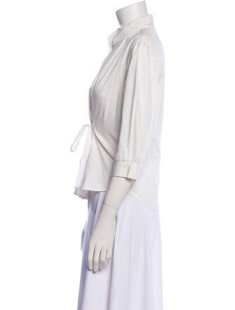 Prada Three-Quarter Sleeve Button-Up Top