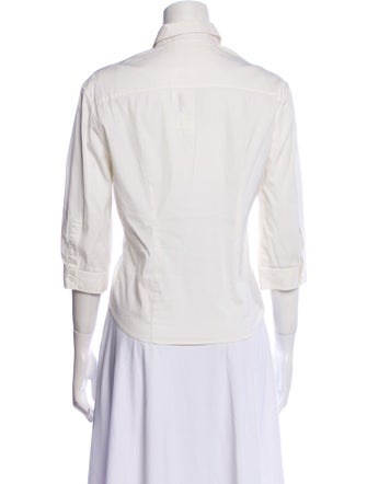 Prada Three-Quarter Sleeve Button-Up Top