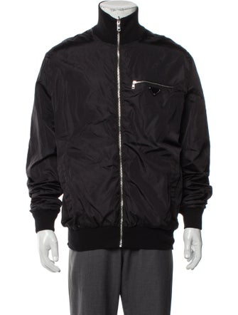 Prada 2024 Enameled Metal Triangle Bomber Jacket