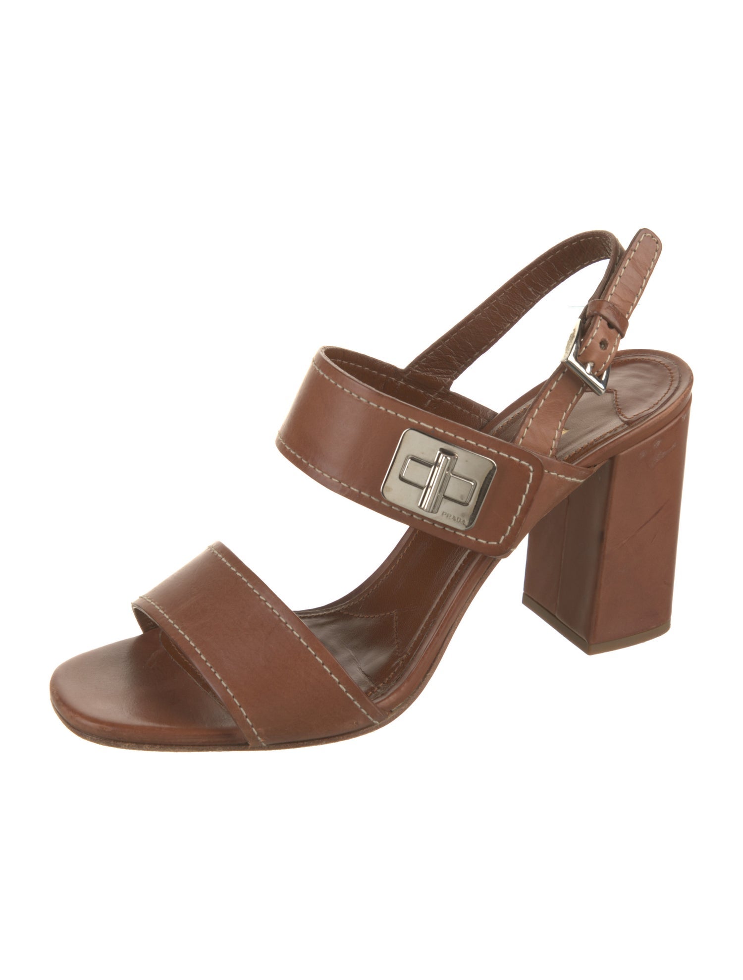Prada Leather Slingback Sandals
