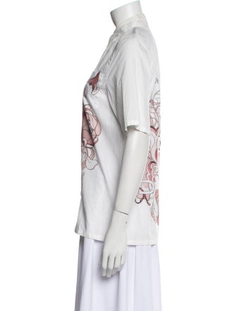 Prada 2018 Graphic Print Button-Up Top
